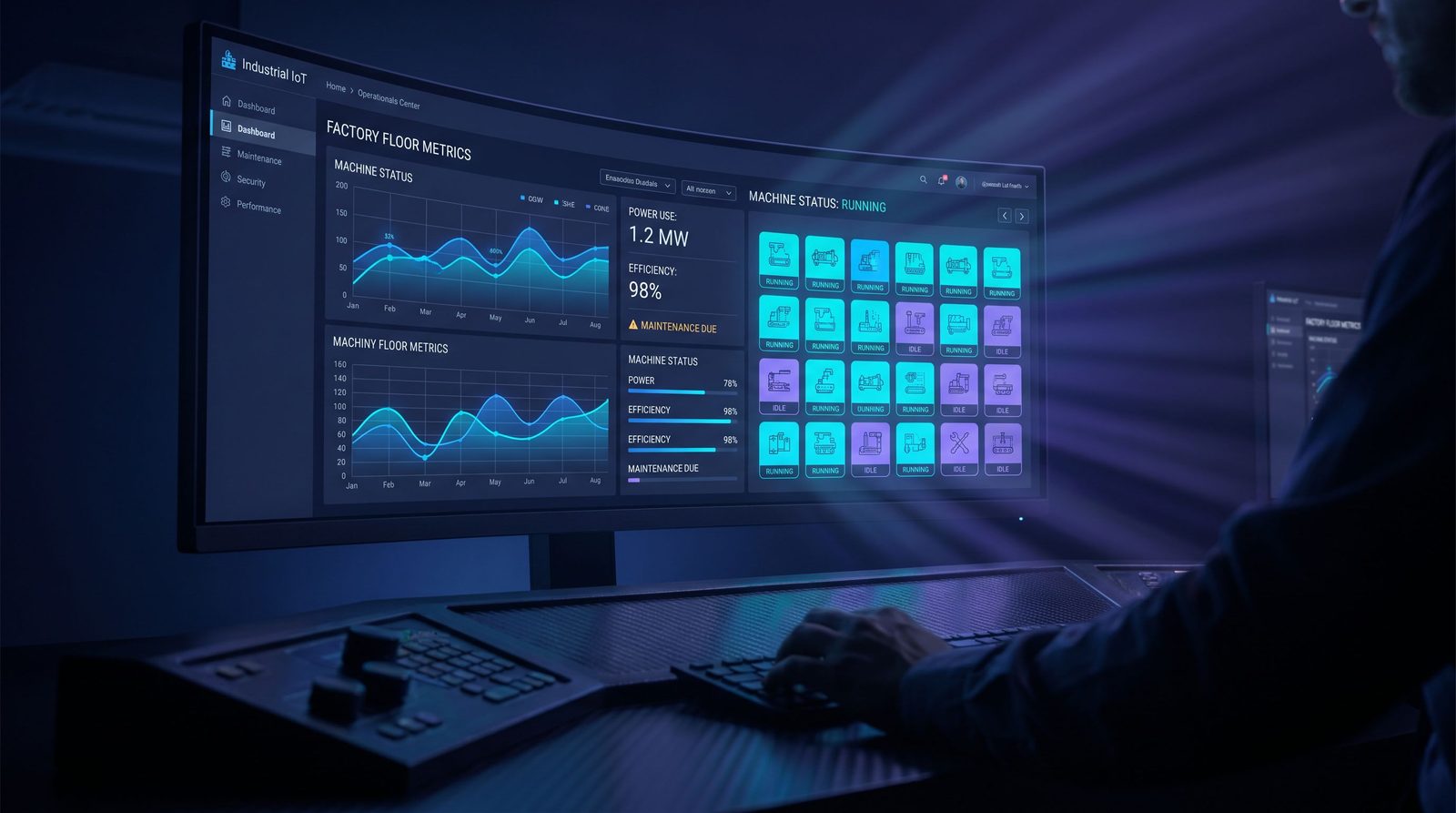 IoT production dashboard for a GTA plant